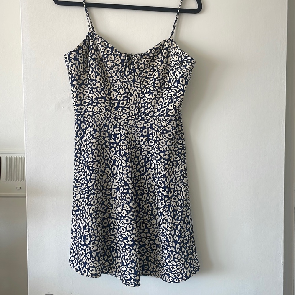 Navy blue cheetah mini dress